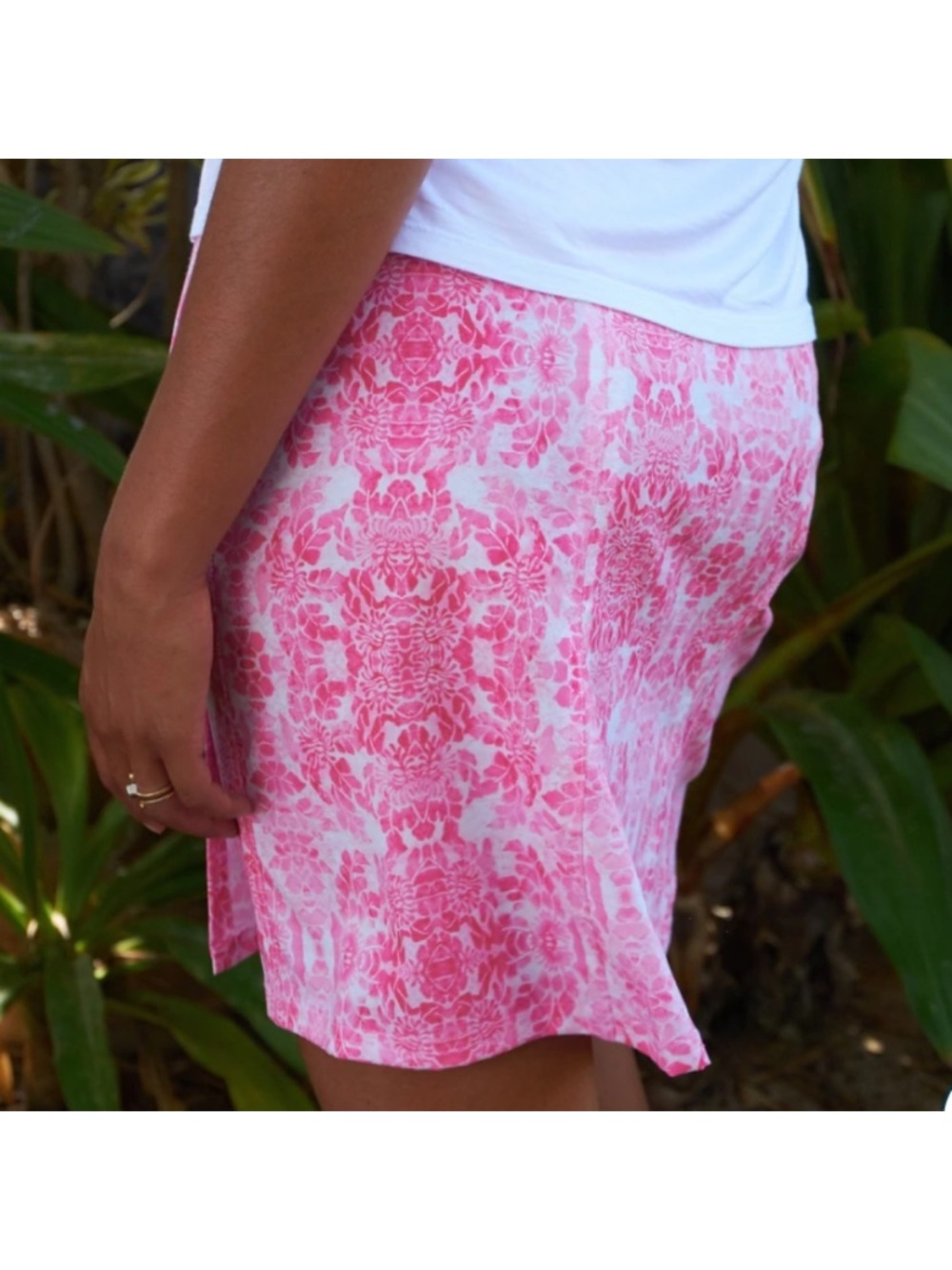 RipSkirt Length 2 Beach to Bistro Wrap Skirt Neon Bali Pink Floral Vacation S - Picture 6 of 12